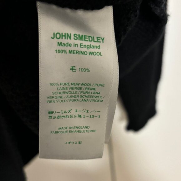 John Smedley Black Merino Wool Crewneck Sweater  Made In England Size XL - Picture 8 of 16